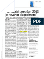 Dnevnik - Kmetijski Proračun 2013 Je Nevaren Eksperiment - 2.11.2012