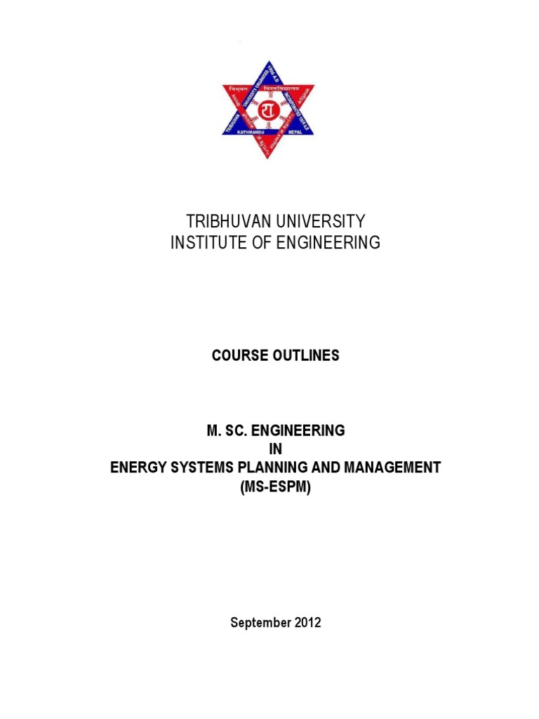 M.Sc. in Energy Systems Management Outline | PDF | Reliability ...