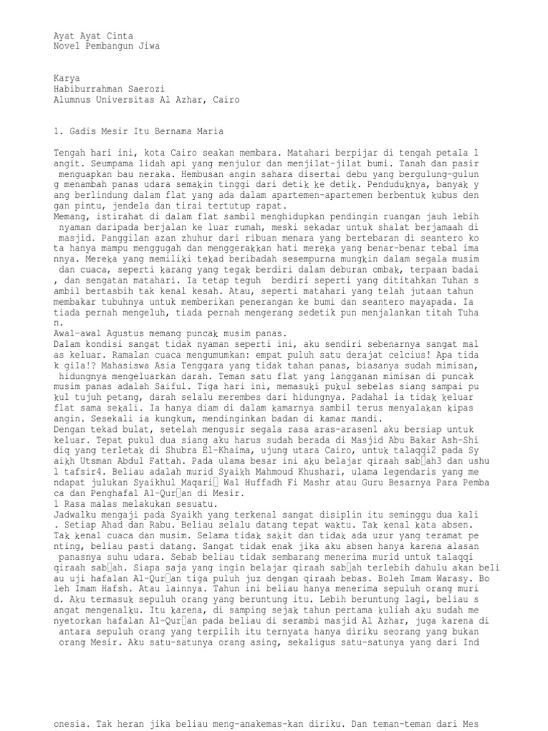 Novel Ayat Ayat Cinta