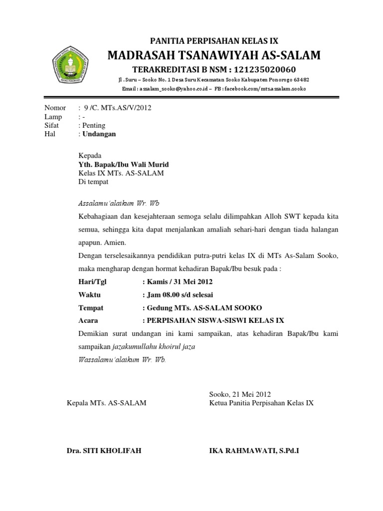 Undangan Perpisahan 2012