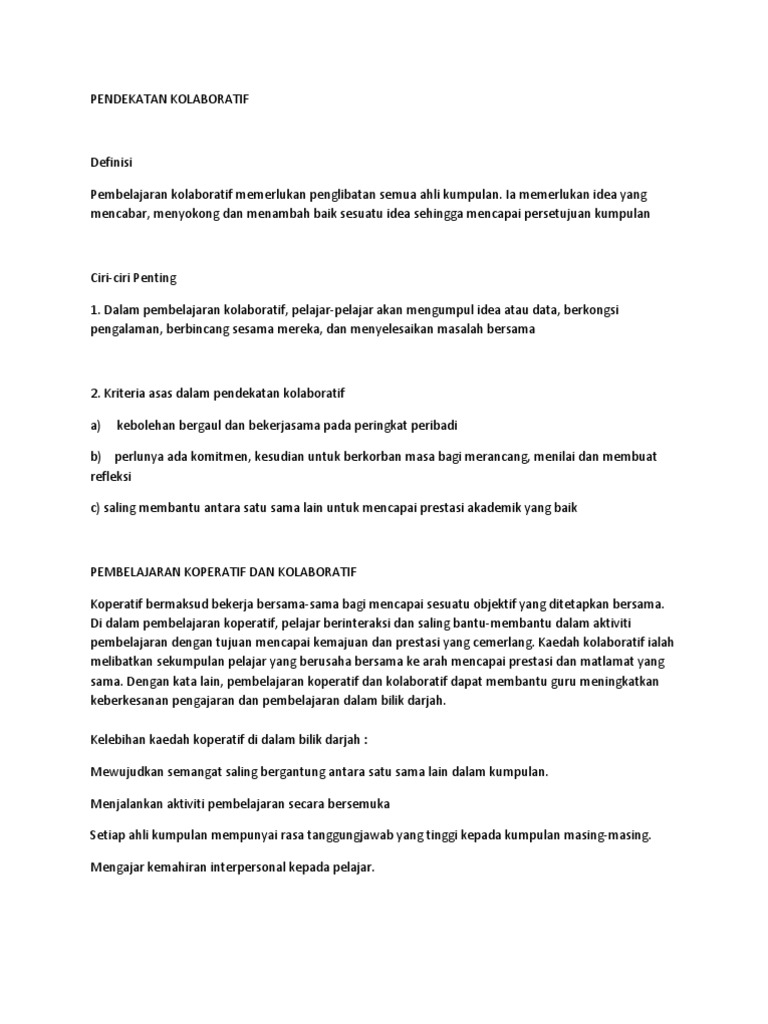 Pendekatan Kolaboratif Pdf