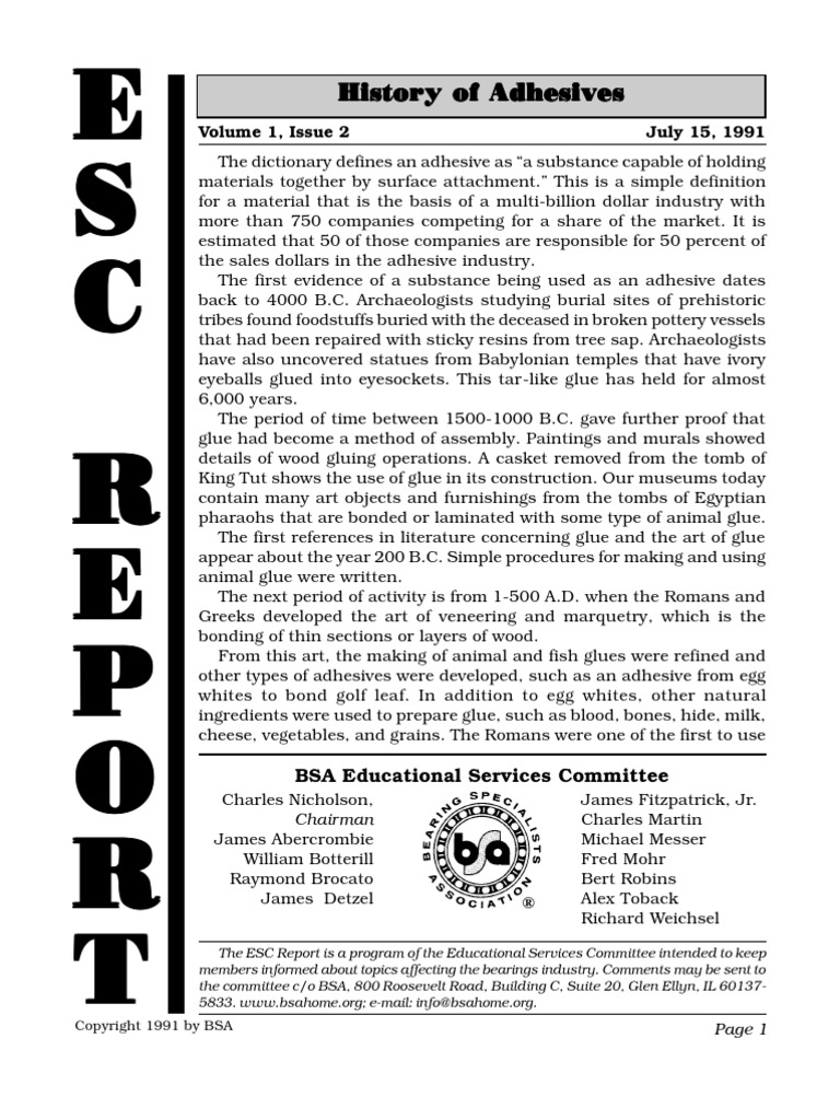 History of Adhesives PDF Adhesive Epoxy