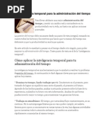 La inteligencia temporal para la administración del