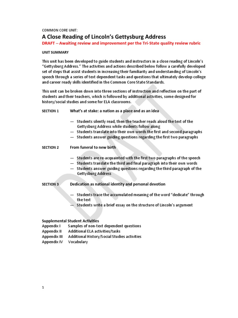 High School Exemplar Lincoln Gettysburg Address Abraham Lincoln Semiotics