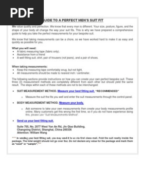 Men Suit Measureguide