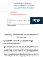 IS Development Business Value of Information Systems and Management Knowledge