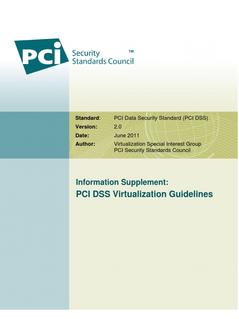 PCI DSS Virtualization Guidelines | PDF | Payment Card Industry Data ...