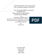 Assessment of The Possible Risks To MR Stuart Raymond Dyson From The Use of Depleted Uranium Munitions in The 1990/91 Gulf War by Ron Brown