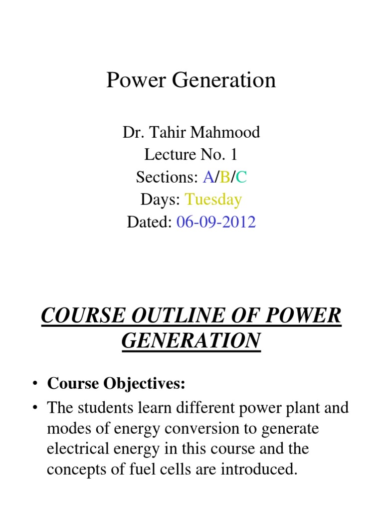 Power Generation Course Overview | PDF | Power Station | Fuels