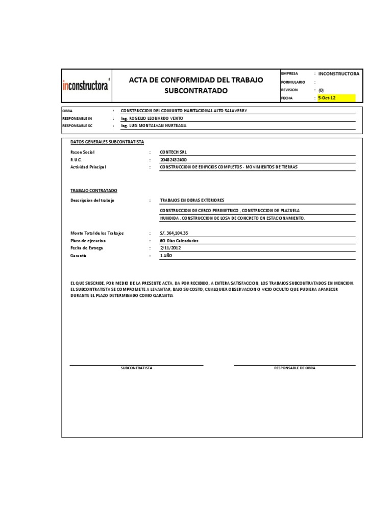 Modelo De Declaracion De Conformidad