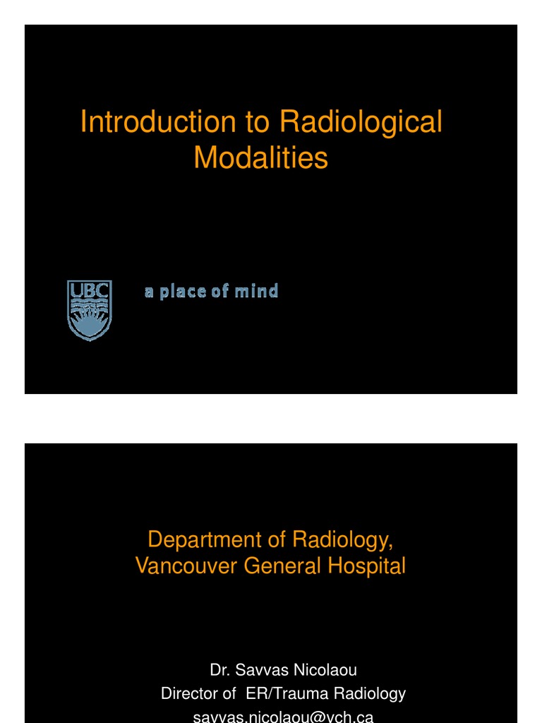 Introduction to Radiological Modalities | PDF | Medical Imaging | Ct Scan