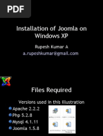 Installation of Joomla On Windows XP Using Apache, Mysql and PHP