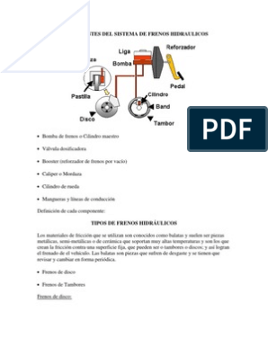 pulmón Virus Claire Componentes Del Sistema de Frenos Hidraulicos | PDF | Eje | Sistema de freno  antibloqueo