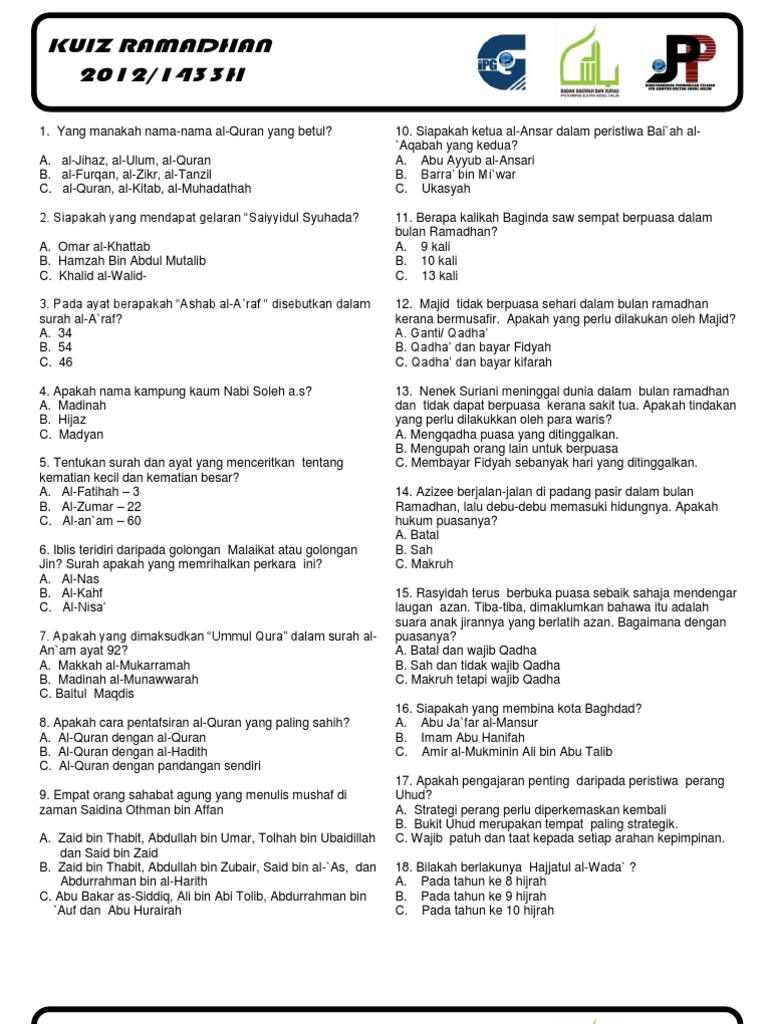 Kuiz Ramadhan Pdf