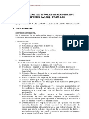 02-Estructura y Contenido de Informe Administrativo | PDF | Auditoría  financiera | Contabilidad