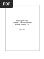 Washington State Juvenile Court Assessment Manual, Version 2.1