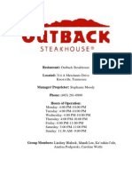 Outback Steakhouse Analysis