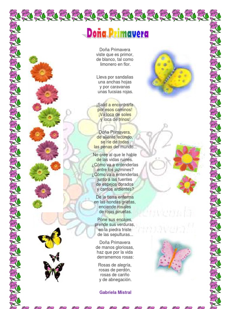 Poema "Doña Primavera" de Mistral | PDF | Arte | Clásicos