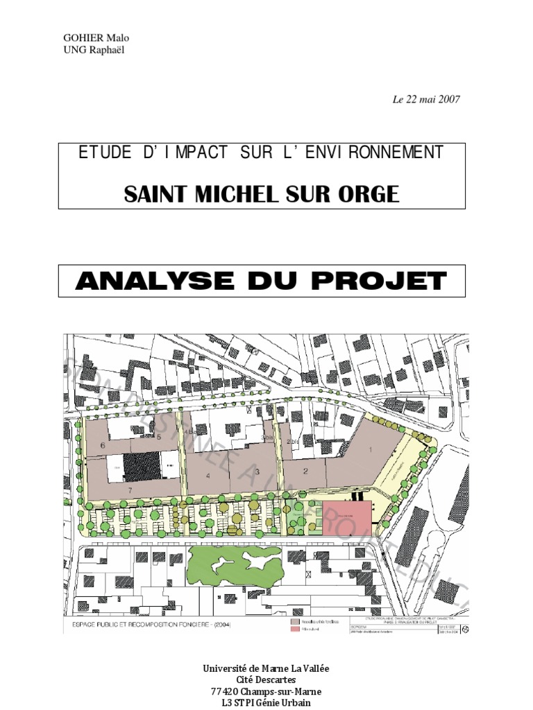 Etude D'impact Sur L'environnement - Analyse Du Projet | PDF ...