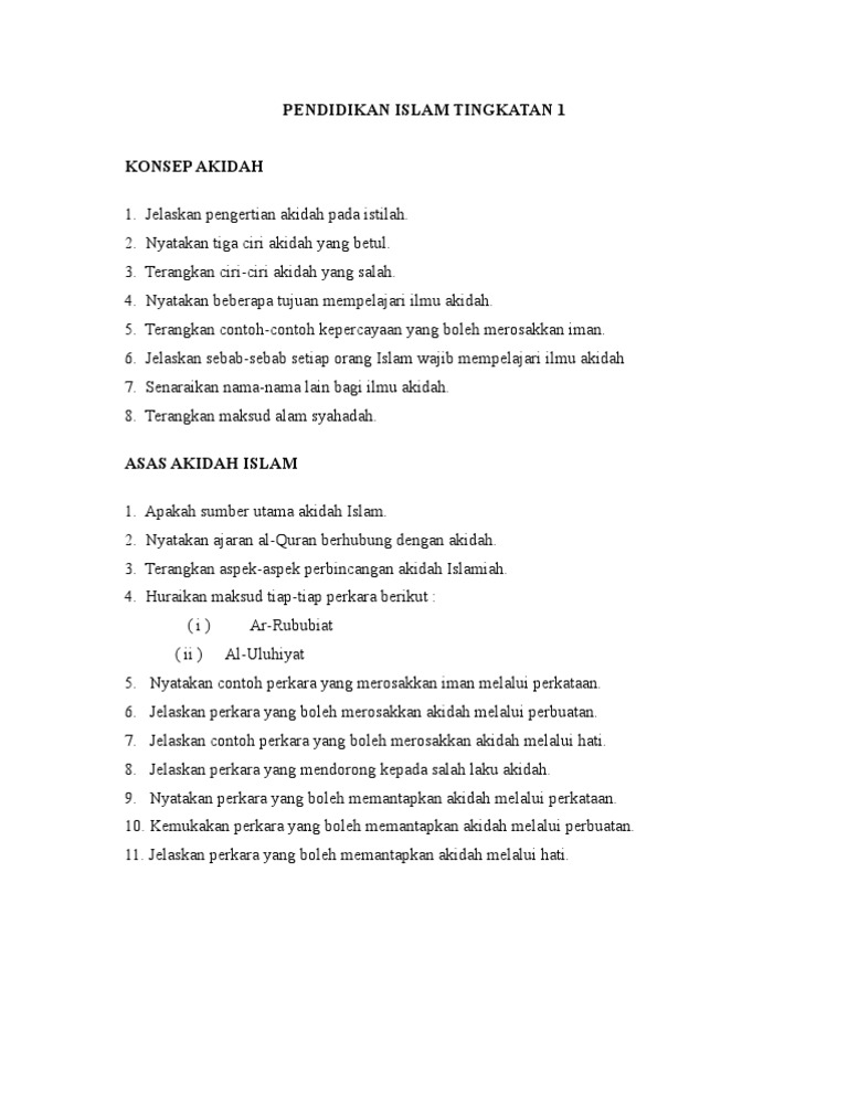 Pendidikan Islam Tingkatan 1 Pdf