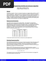 Scheduling Programming Activities and Johnson's Algorithm: Allan Glaser and Meenal Sinha Octagon Research Solutions, Inc