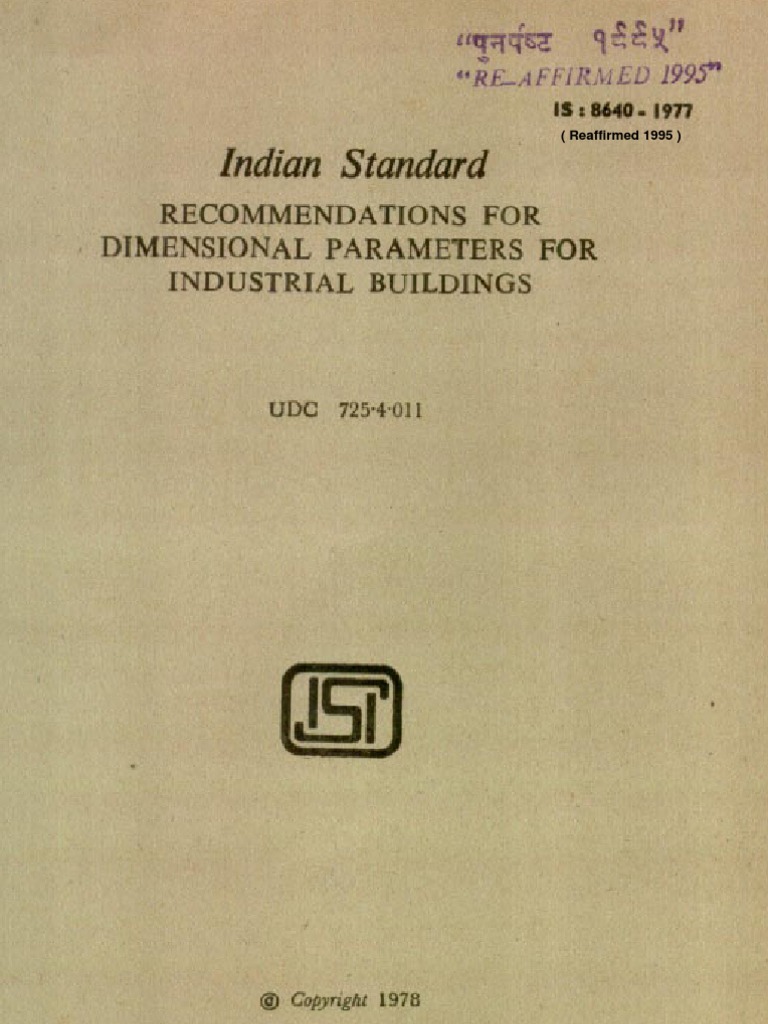 Is 8640 1977 R 1995 | PDF