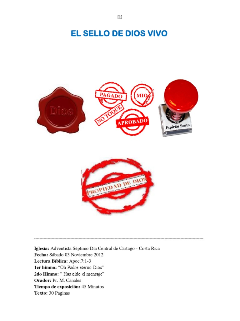 El Sello Del Dios Vivo Salvación Pecado