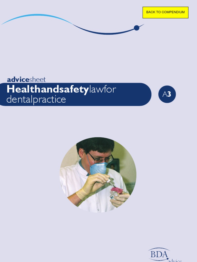 A3 Health and Safety Law For Dental Practice First Aid Occupational Safety And Health