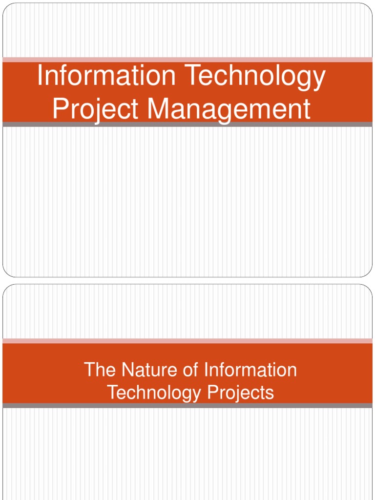 IT in Projects | PDF | Project Management | Project Manager