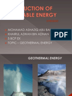 Renewable Energy - Geothermal Energy