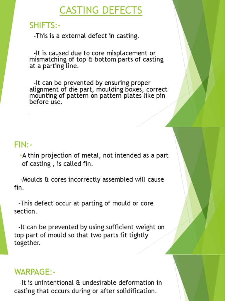 Casting Defects PDF Casting (Metalworking) Chemistry