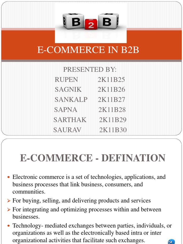 E-Commerce in b2b | PDF | E Commerce | Supply Chain