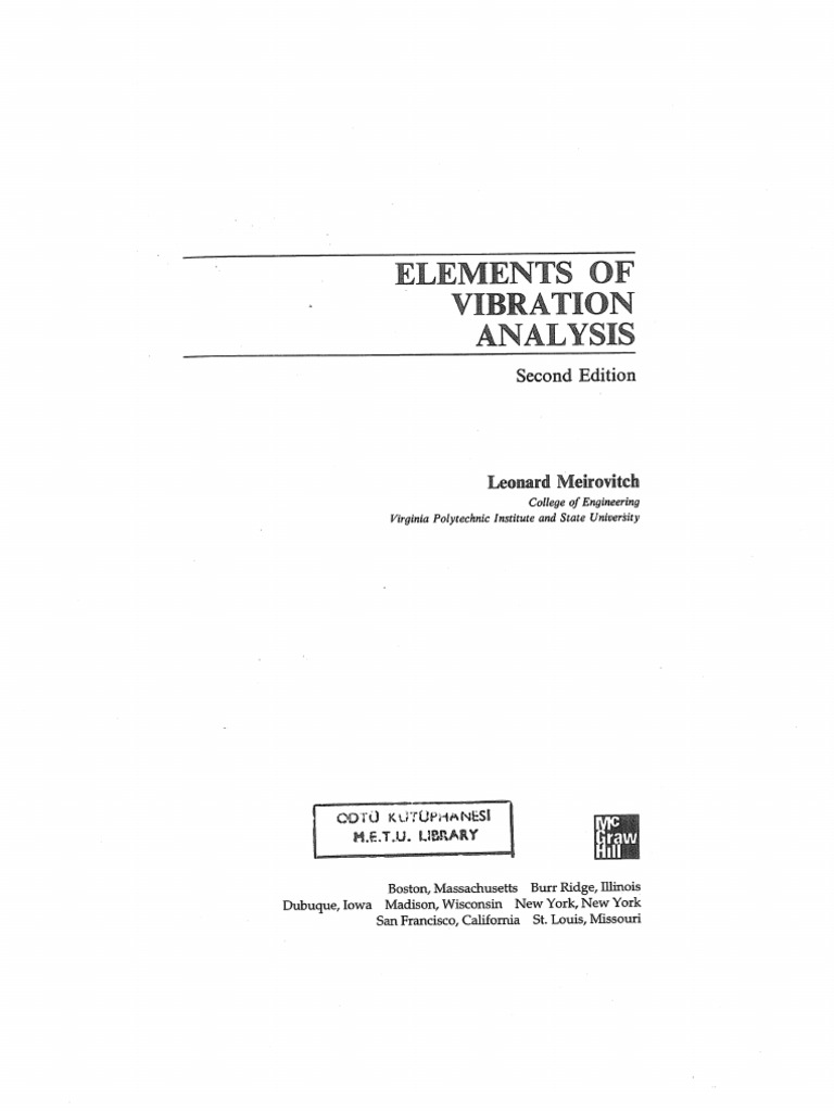 Elements of Vibration Analysis | PDF