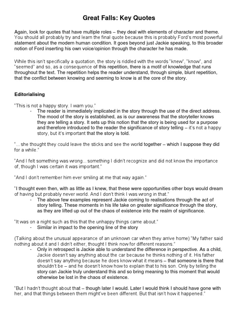 importance of human life quotes great falls key quotes storytelling knowledge