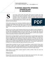 Peta Bisnis Industri Spinning (Pemintalan) Di Indonesia