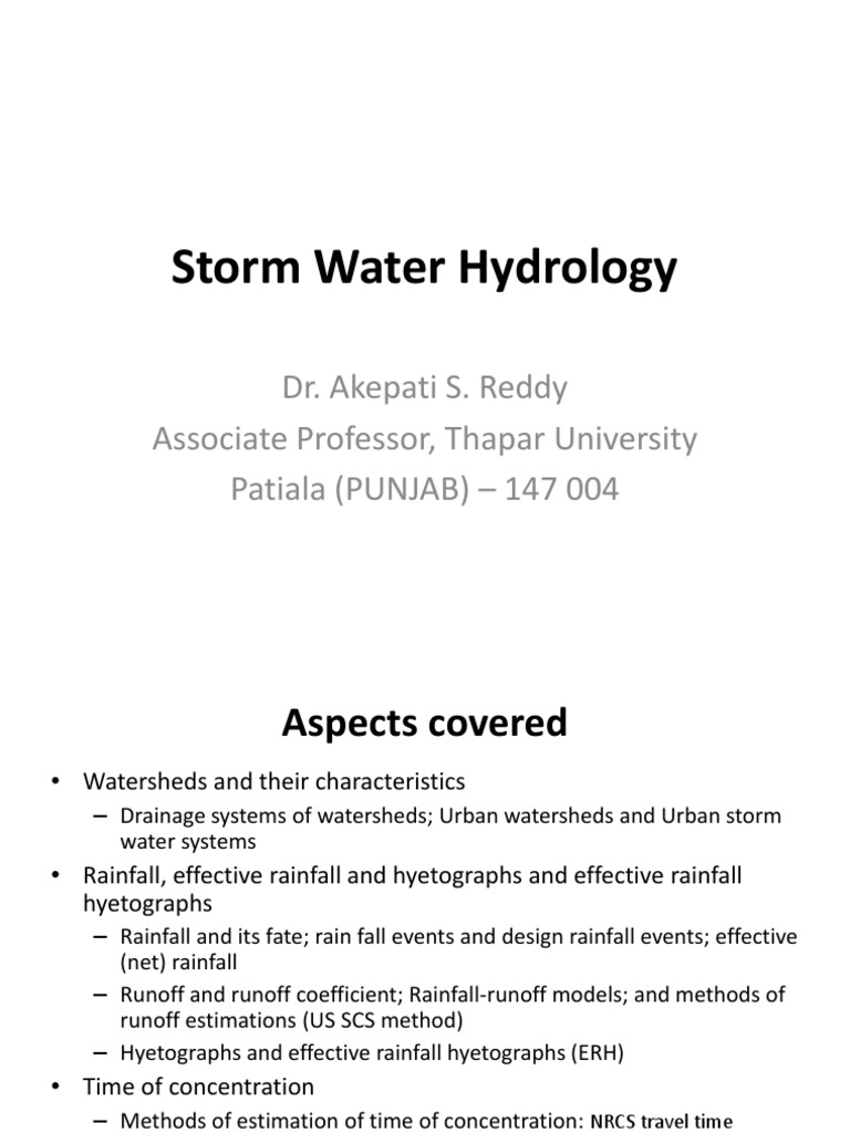 Stormwater Hydrology and Watershed Analysis | PDF | Drainage Basin ...