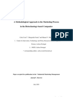 A Methodological Approach To The Marketing Process in The Biotechnology-Based Companies