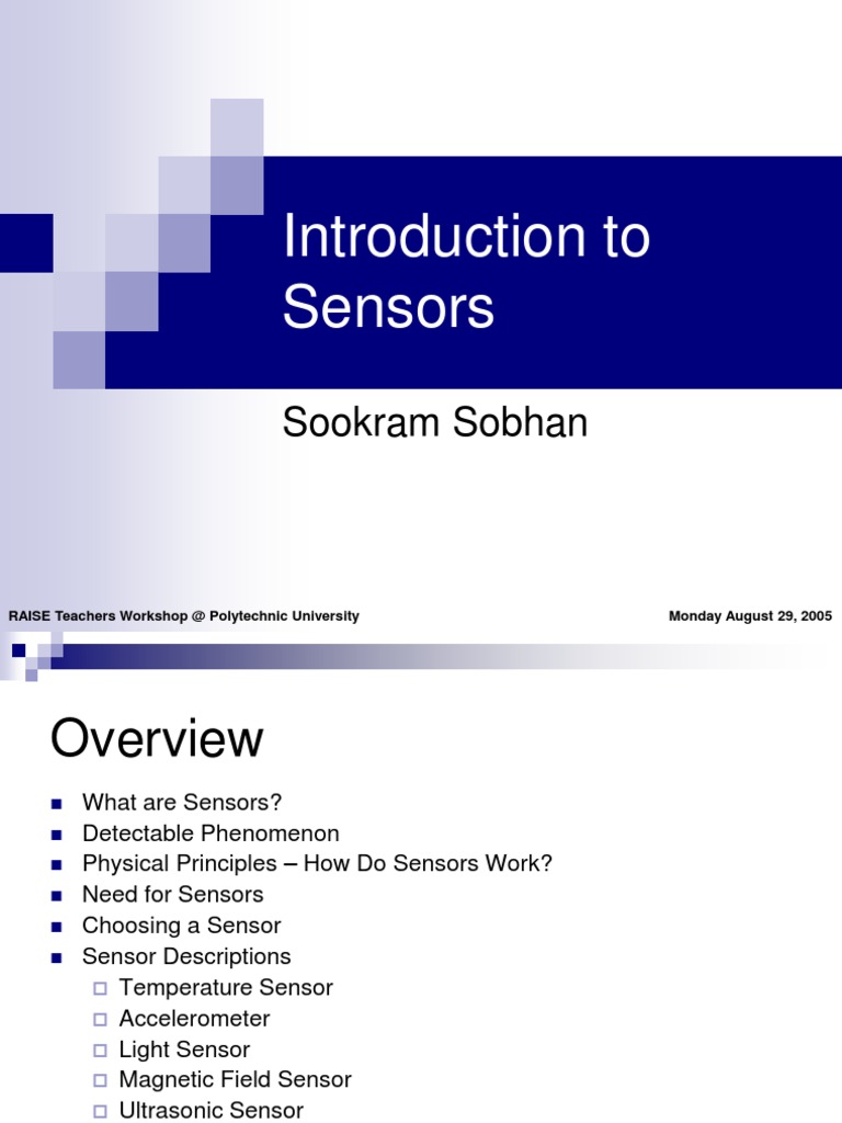 Introduction to Sensors Overview | PDF | Infrared | Sensor