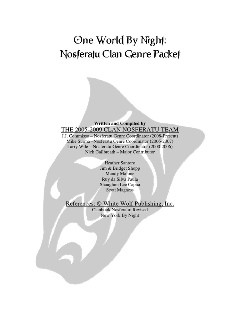 Nosferatu Clan Packet 2009 | PDF | Computer Hardware | Electronic Circuits