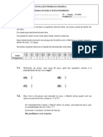 Teste de Matemática de Preparação Para o Teste do  Gave de Janeiro de 2009