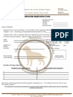 The Labrador Retriever Club of India (Karnataka Chapter) - Membership Form