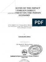 Analysis of The Impact of Foreign Direct Investment On The Indian Economy