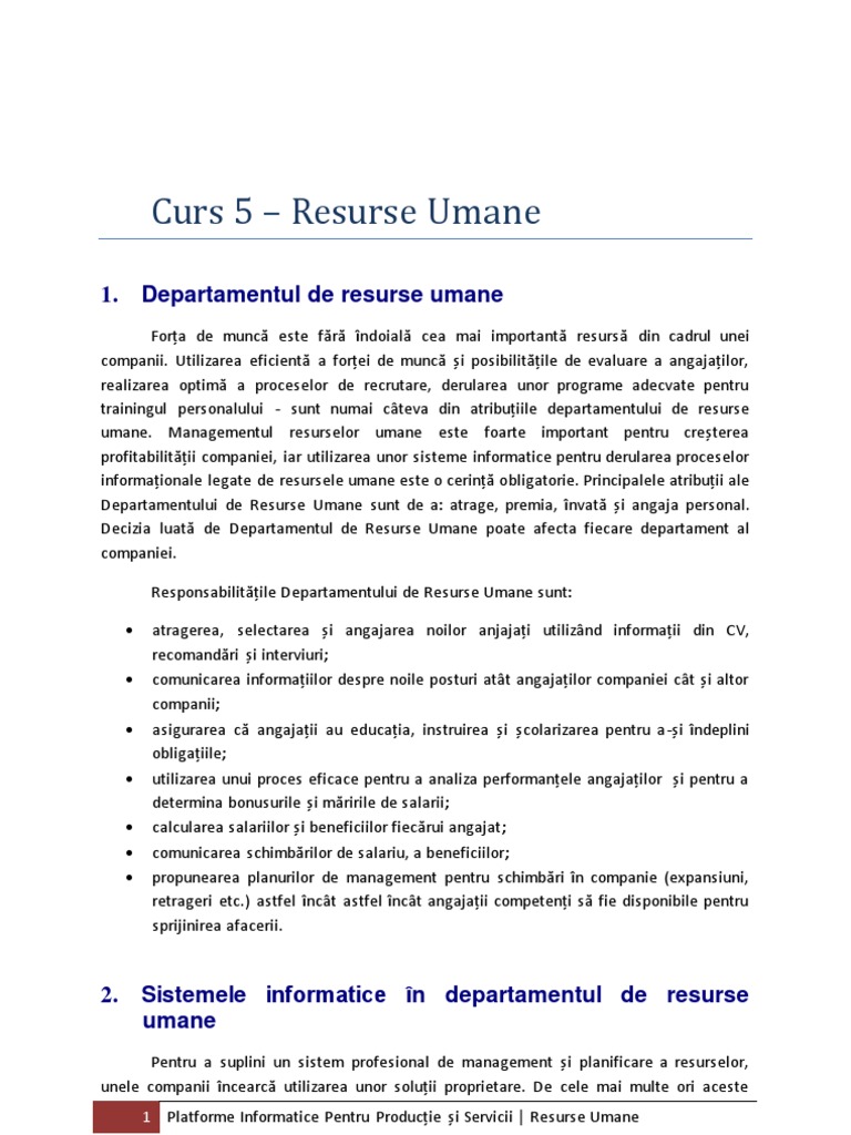 Resurse Umane | PDF