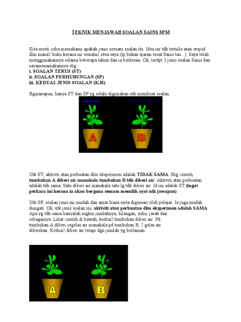 Teknik Menjawab Soalan Sains Spm Pdf