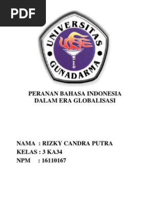 Makalah Peranan Bahasa Indonesia Dalam Era Globalisai