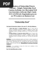 Registration of PartnershipFirm in Pakistan—Sample Partnership Deed-Rehan aziz Shervani (Advocate High Court)-0333-4324961-for Registration process see 99 Lectures on Business Law