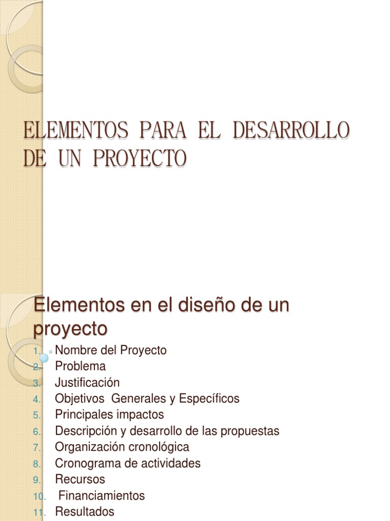 Elementos para El Desarrollo de Un Proyecto | PDF | Science | Aprendizaje