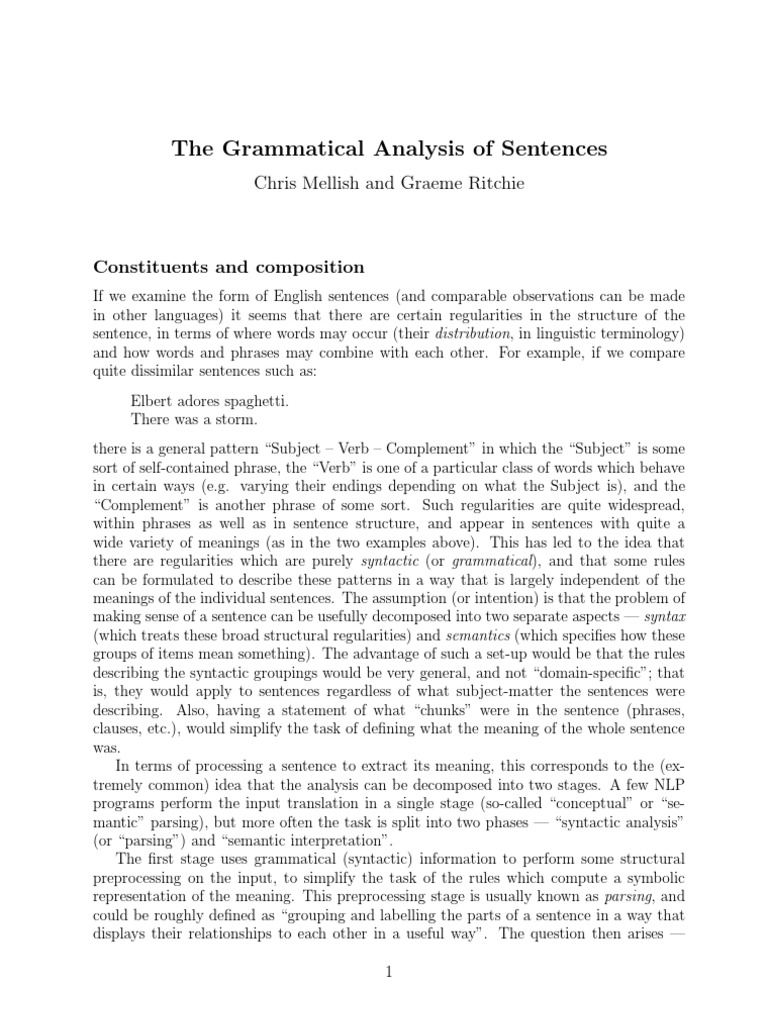 Analyzing Sentences | PDF