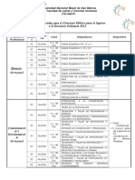 Asignaturas Concursadas Nombramiento Docente 2012-Danza y Conservación