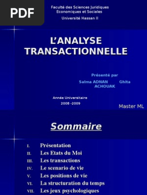 L Analyse Transactionnelle Psychotherapie Psychologie Clinique